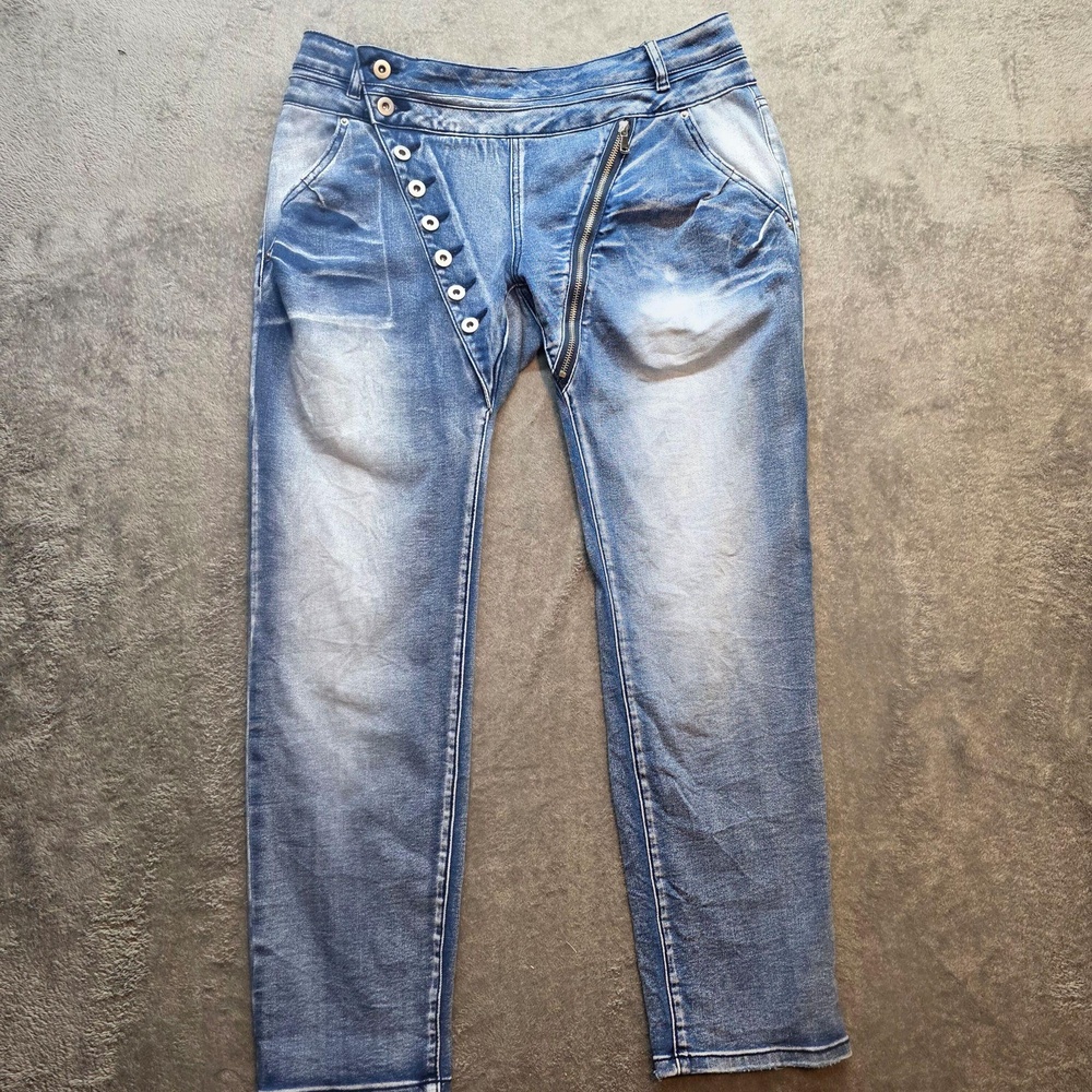 Flamingals Skinny Jeans Womens XL Blue Medium Wash Mid Rise Slim Stretch Denim